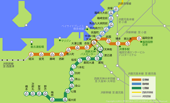 図: 福岡市地下鉄路線図