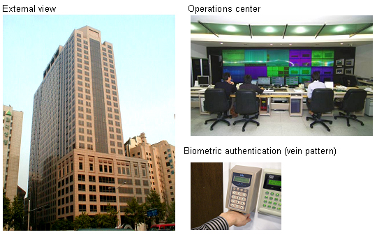 Photo: External view, Operations center, Biometric authentication (vein pattern)