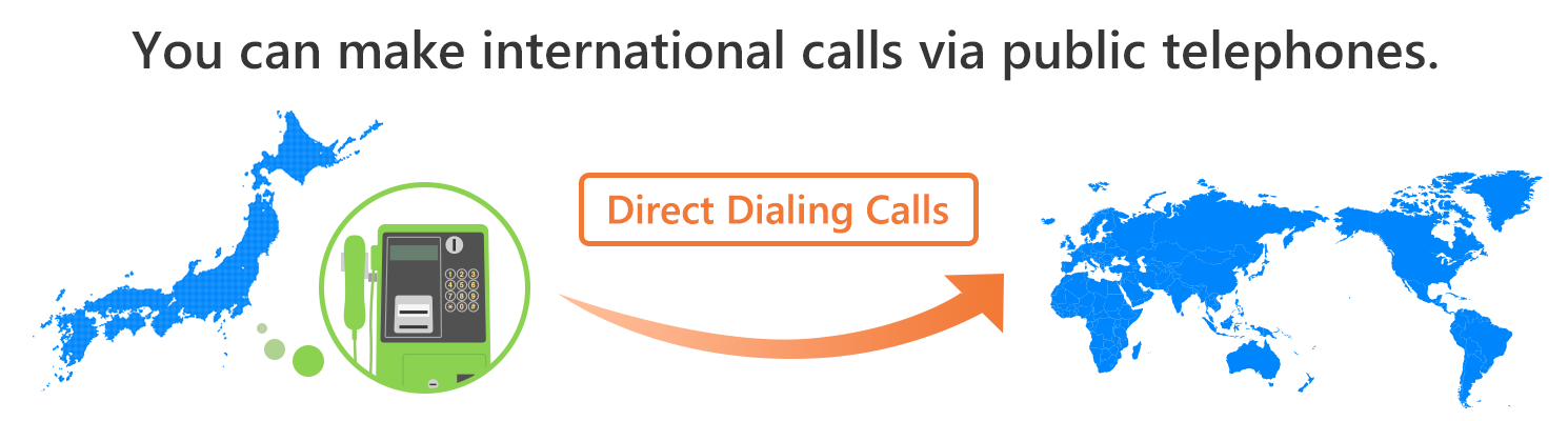 You can make international calls via public telephones.
