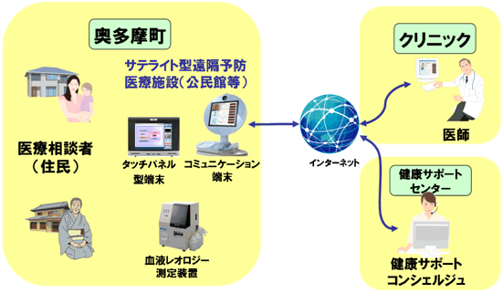 図: 遠隔予防医療相談システム概要