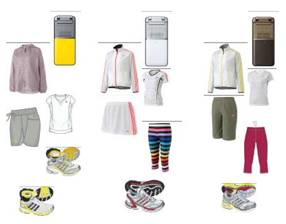 写真: 「CA001」とアディダス社の最新ランニングアイテム