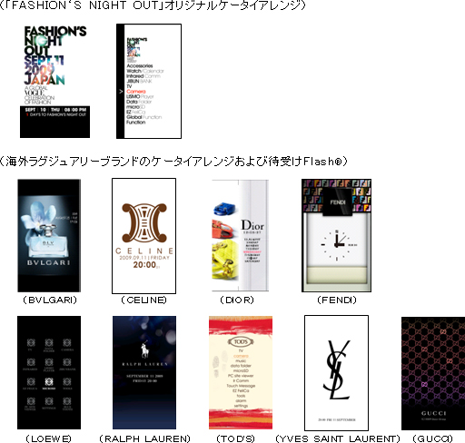 図: ケータイアレンジおよび待受けFlash (R)