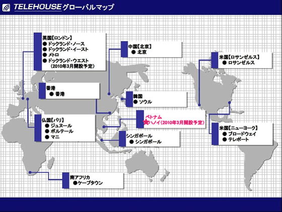 図: TELEHOUSE グローバルマップ