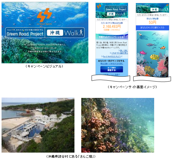 図: キャンペーンビジュアル・キャンペーンサイト画面イメージ・沖縄県読谷村にある「さんご畑」