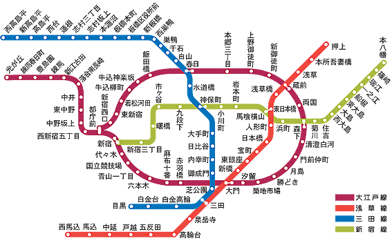 路線図: 都営地下鉄エリア