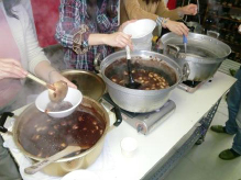 出来上がったおしること甘酒