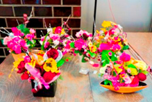 出来上がったフラワーアレンジメントの作品