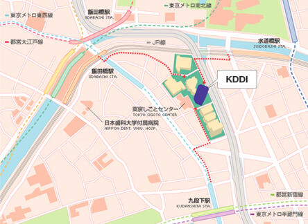 KDDIへのアクセス（地図）