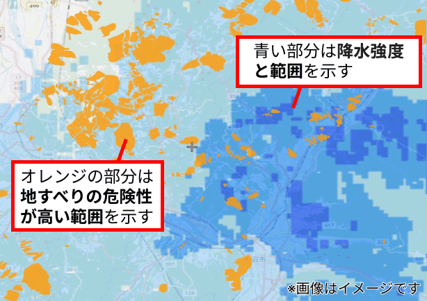 防災マップボード 土砂災害イメージ図